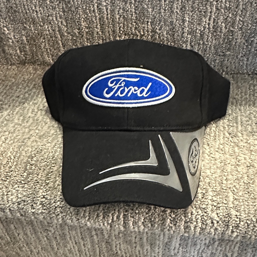 Ford Black Cap with Blue Logo Velcro backing